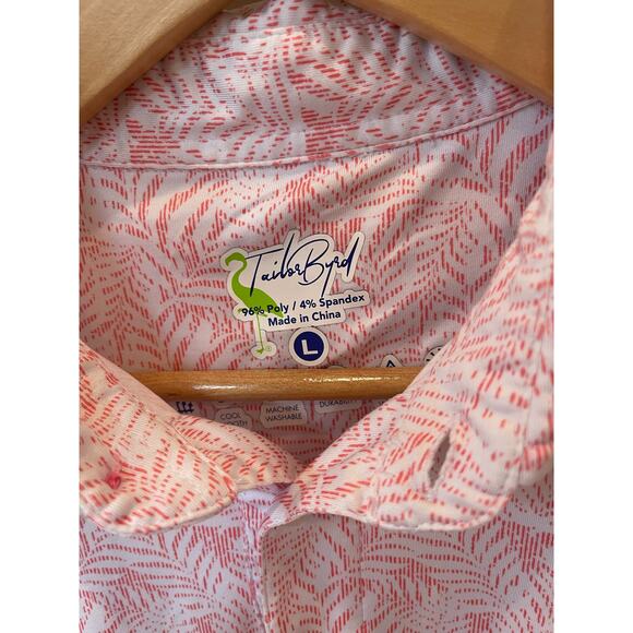 Tailor‎ Byrd Coral Palm Leaf Golf Polo Size Large - Picture 3 of 6